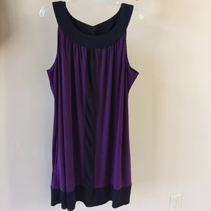 J. F. W. Sleeveless Tank Style Purple Black Dress